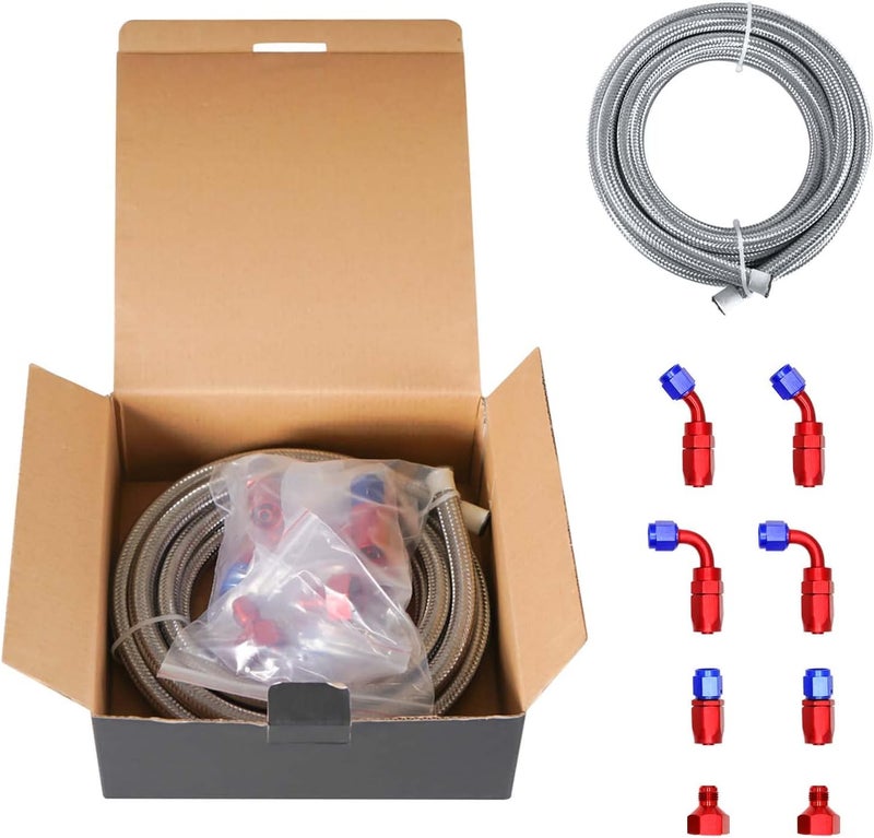 BOMLING 5 Gallon Fuel Cell 20L Universal Gas Tank Aluminum Polished Racing Drift Fuel Tank with Level Sender & 6AN 12FT Fuel Line Kit, Quick Release Fuel Cap, Black - Image 2